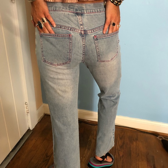 butterfly patch jeans
